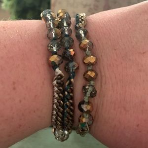 Chloe + Isabel green & gold beaded wrap bracelet